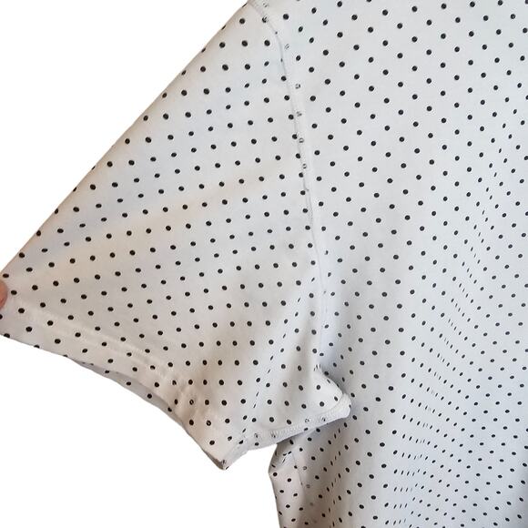 BYLT Drop Cut Lux Bylt Shirt Polka Dot Shirt Men L White Black Athletic Shirt - Picture 5 of 7